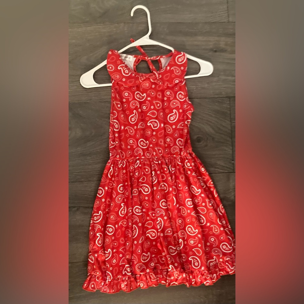 Red Paisley Kids Dress